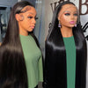 13x4 Lace Front Wigs Human Hair Pre Plucked with Baby Hair Transparent Straight Lace Frontal Wigs for Women Natural Black