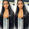 13x4 Lace Front Wigs Human Hair Pre Plucked with Baby Hair Transparent Straight Lace Frontal Wigs for Women Natural Black
