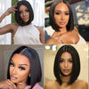 Short Bob Wig Human Hair 13x4 Lace Front Wigs Human Hair 150 Density Straight Bob Pre Plucked Hair Natural Black For Black Women