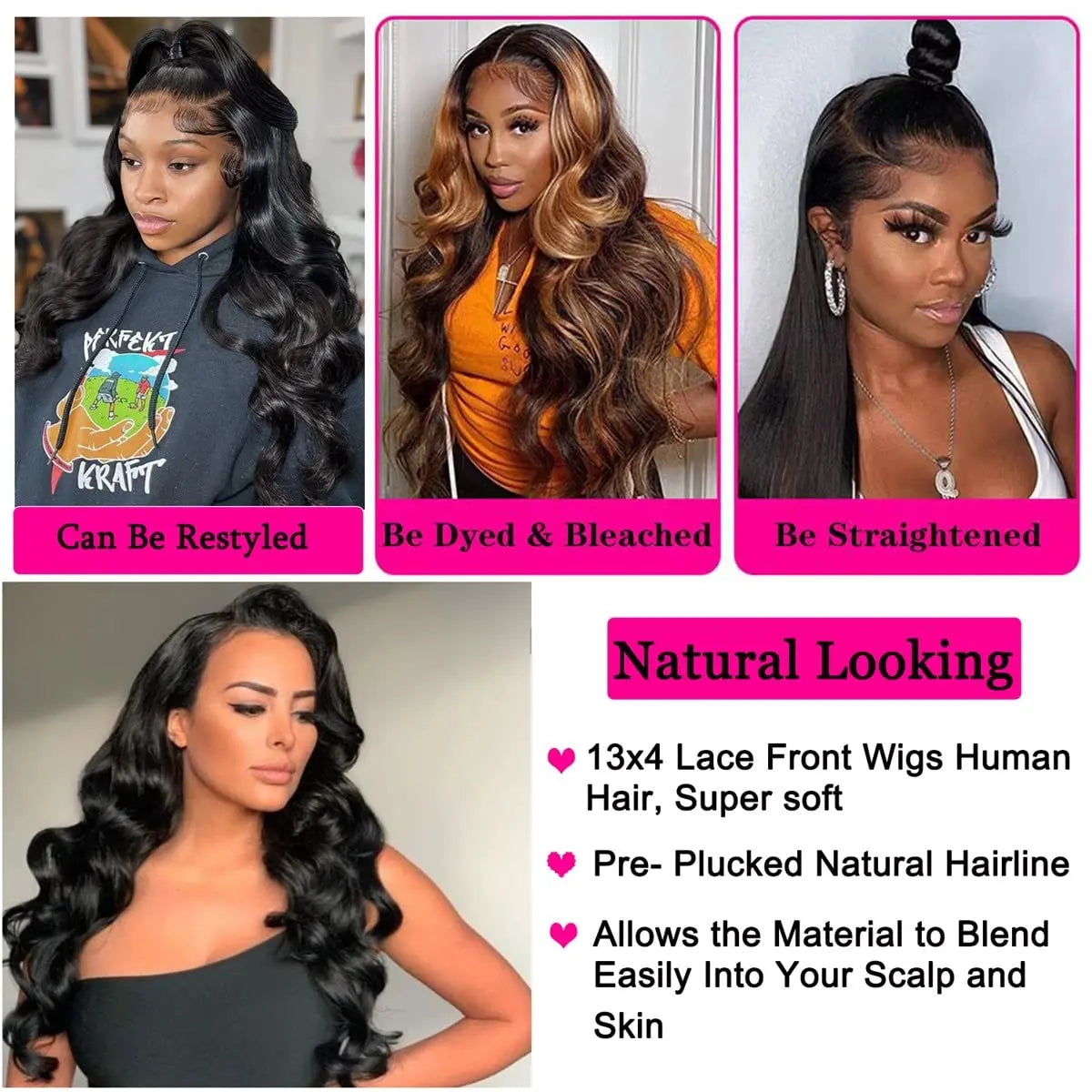 Body Wave Lace Front Wigs Human Hair 13x4 Lace Frontal Wig Pre Plucked with Baby Hair 150% Density  Wigs for Black Women