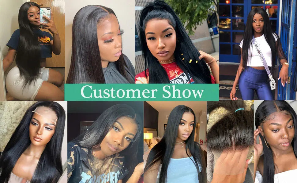 Straight Lace Front wig Human Hair Pre-painted Density 180% 13x4 HD Lace Front wig Brazilian Female Hair Black 22-30 inches