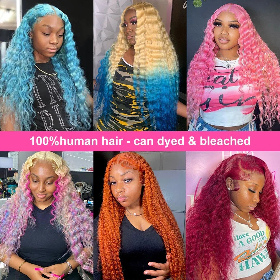 13x6 Hd Lace 613 Deep Wave Frontal Wig Human Hair 180% Brazilian Curly Blonde Wig For Women Glueless Preplucked Ready To Go