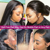 13x4 Lace Front Wigs Human Hair Pre Plucked with Baby Hair Transparent Straight Lace Frontal Wigs for Women Natural Black
