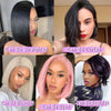 Short Bob Wig Human Hair 13x4 Lace Front Wigs Human Hair 150 Density Straight Bob Pre Plucked Hair Natural Black For Black Women