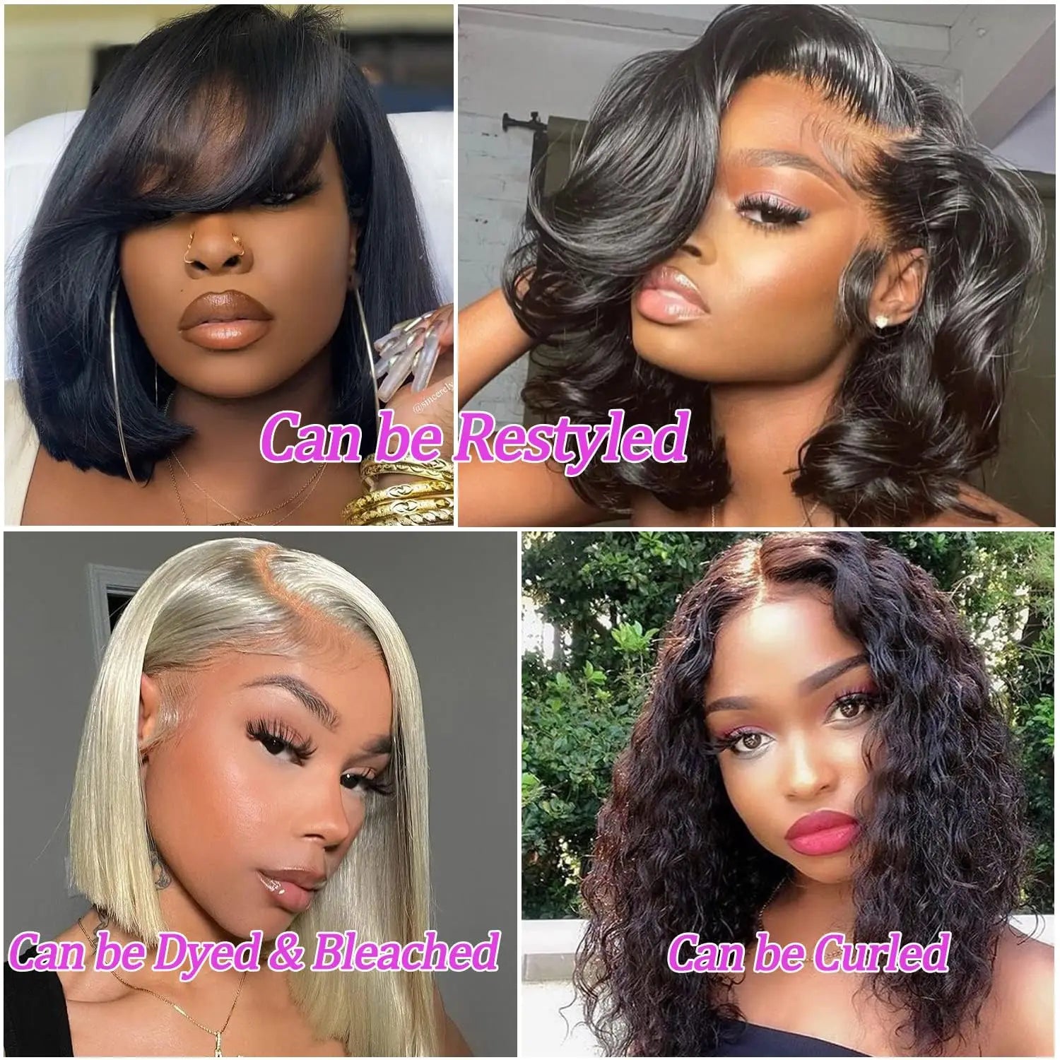 Bob Wig Human Hair Straight 13x4 Transparent Lace Front Wig Bob Wig black Human Hair Pre Plucked With Baby Hair For Black Woman