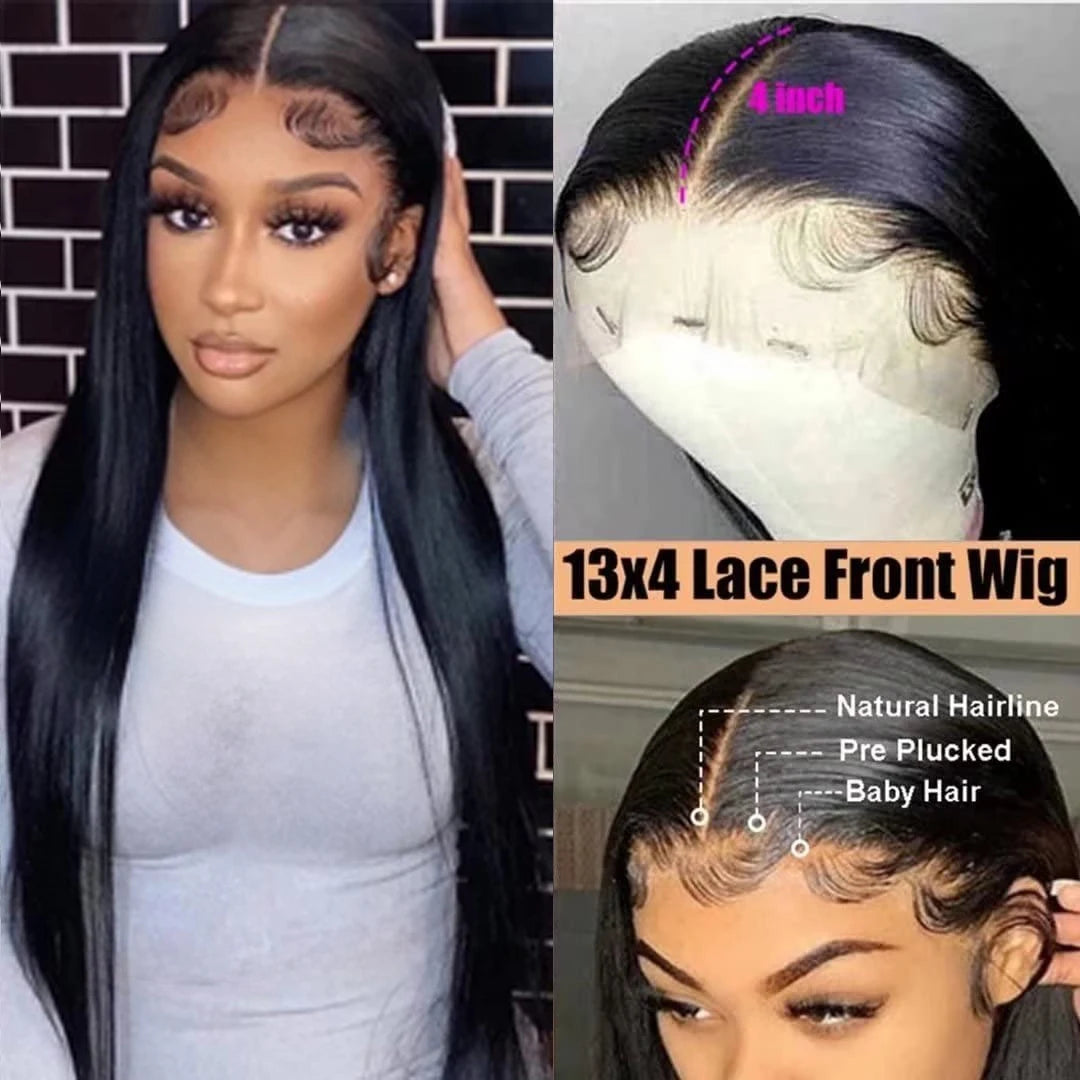 Straight Lace Front Wigs Human Hair 13x4 Lace Front Wigs For Black Women 150% Density Brazilian Human Hair Wigs