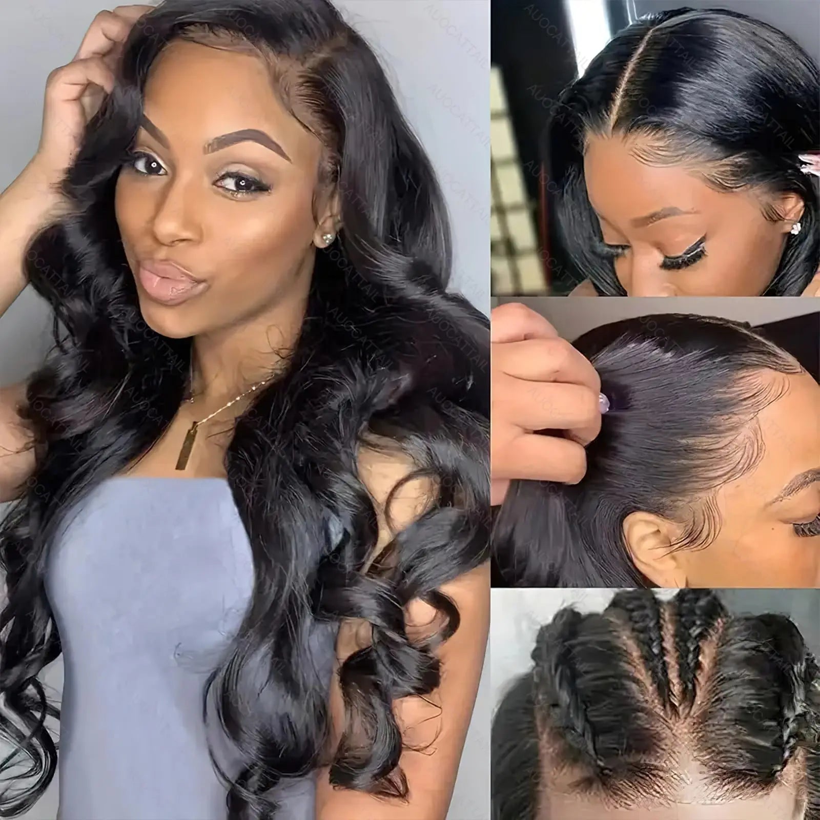 13x4 Lace Front Wavy Wig Body Wave Lace Front Wigs 150% Density Pre Plucked Black Wig Human Hair Wigs For Women