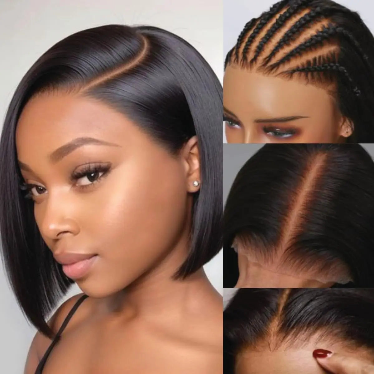 Bob Wig Human Hair Straight 13x4 Transparent Lace Front Wig Bob Wig black Human Hair Pre Plucked With Baby Hair For Black Woman
