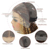 13x4 Lace Frontal P4/27 Honey Blonde Curly Bob Wig  Ombre Lace Front Bob Wigs Pre Plucked with Baby Hair Glueless Wigs for Women