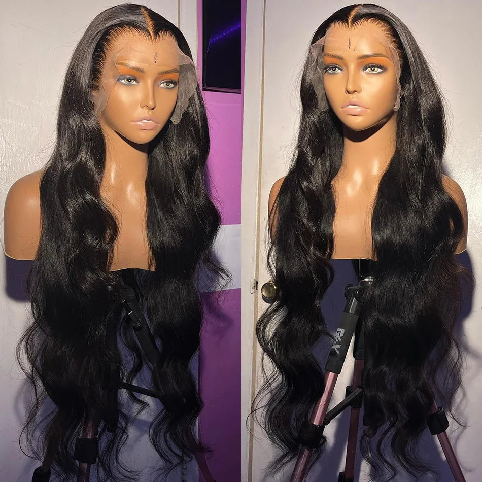 32inch 13x6 Body Wave Lace Front Wig Human Hair PrePlucked Brazilian Human Hair Lace Frontal Wigs For Women Lace Closure Wig