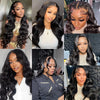 13x4 Lace Front Wavy Wig Body Wave Lace Front Wigs 150% Density Pre Plucked Black Wig Human Hair Wigs For Women