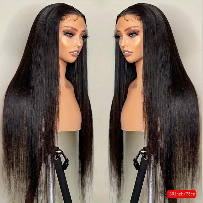 Straight Lace Front wig Human Hair Pre-painted Density 180% 13x4 HD Lace Front wig Brazilian Female Hair Black 22-30 inches