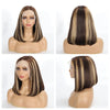 4/27 Honey Gold Highlighter Human Hair Bob Wig 13x4 Front Straight Bob Wig Human Hair Pre-drawn 180 Density wig 10-16 inches