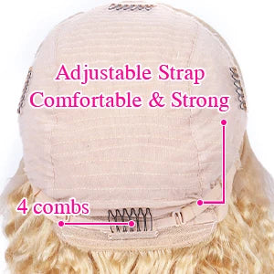 13x6 Hd Lace 613 Deep Wave Frontal Wig Human Hair 180% Brazilian Curly Blonde Wig For Women Glueless Preplucked Ready To Go