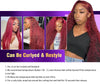 99J Burgundy Body Wave Wigs Glueless Preplucked 13x4 Lace Frontal Human Hair Wigs 30Inch HD 200% Wine Red Lace Wigs For Women