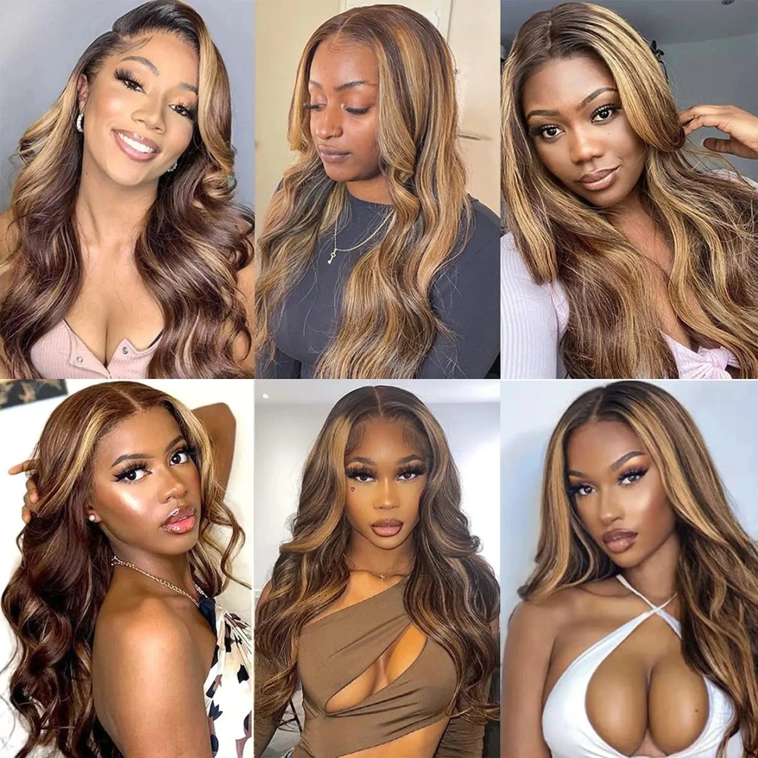 200% Density 4/27 Highlight Body Wave Wigs Glueless Preplucked Baby Hair Brazilian 13x6 Lace Frontal Wigs Human Hair For Women