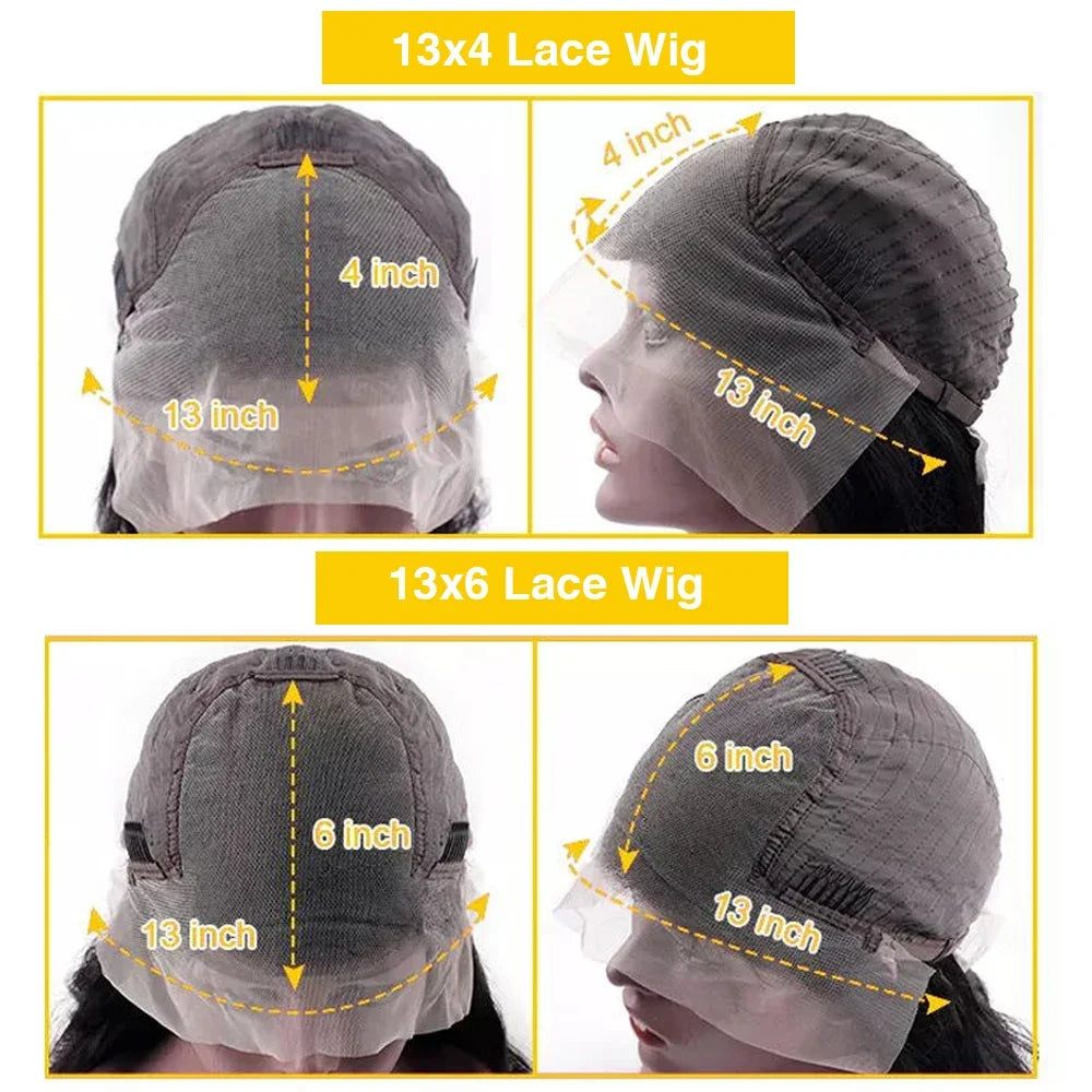HD Transparent Deep Wave Frontal Wig 13x5/13x6 Curly Lace Front Human Hair Wigs For Women Wet And Wavy Water Closure Wig