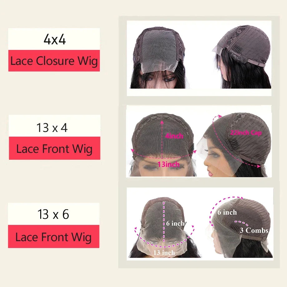 32Inch Body Wave Transparent 13x6 Lace Front Human Hair Wigs Remy Raw Indian Wavy 13x4 Lace Frontal Wig For Women Closure Wig