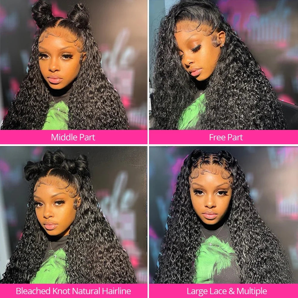 13x6 HD Transparent Deep Wave Human Hair Lace Frontal Wig 13x4 Curly Lace Front Human Hair Wigs For Black Women