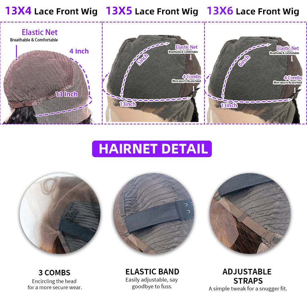 13x6 HD Transparent Deep Wave Human Hair Lace Frontal Wig 13x4 Curly Lace Front Human Hair Wigs For Black Women