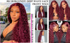 250 Density 30 40 Inch 99J Burgundy Deep Wave 13x4 Lace Front Human Hair Wig 13x6 Lace Frontal Red Curly Wigs Remy For Women