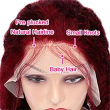 250 Density 30 40 Inch 99J Burgundy Deep Wave 13x4 Lace Front Human Hair Wig 13x6 Lace Frontal Red Curly Wigs Remy For Women